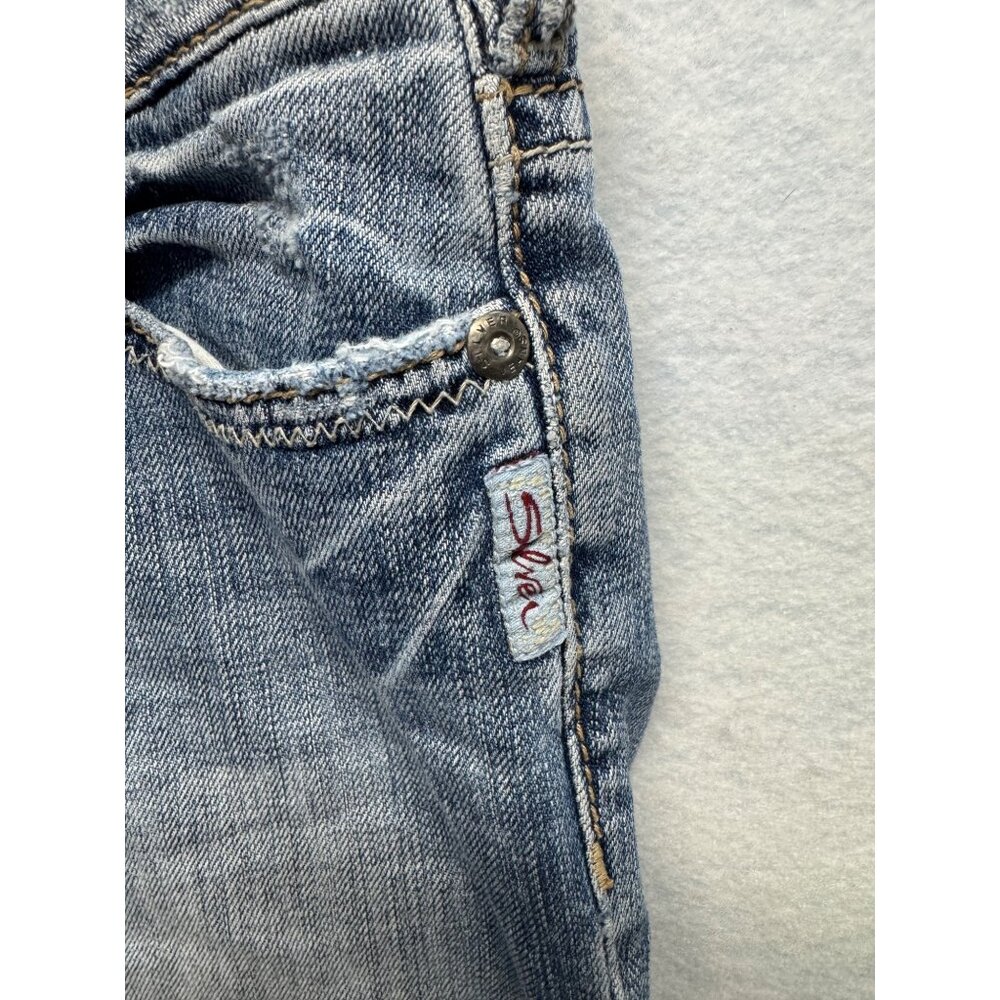Silver Jeans Co. Womens Distressed Straight-Leg Denim Jeans Size 28/33 - Picture 5 of 14